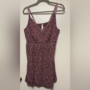 Cacique Lane Bryant Purple Leopard Print Cotton Chemise NWOT